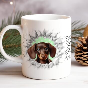 Personalised Christmas Dachshund Break Through, 8 of 10