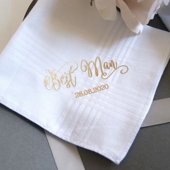 Best Man Wedding Gift Keepsake Handkerchief, 6 of 7