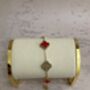 Double Sided 18 K Gold Plated Red Clover Bracelet, thumbnail 2 of 6