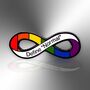 Define Normal, Autism, Adhd, Neurodivergent, Rainbow Infinity Lemniscate Enamel Lapel Pin Badge, thumbnail 3 of 8