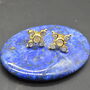 Rainbow Moonstone Gold Studs: Sterling Silver Earrings, thumbnail 7 of 7