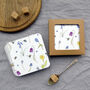 Set Of Six Spring Flower And Bee Melamine Coasters, thumbnail 1 of 5