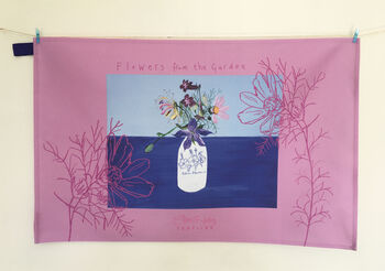 'Flowers From The Garden In A Japanese Vase' Tea Towel, 3 of 7