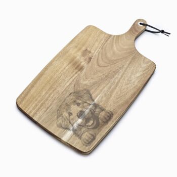 Personalised Pyrenean Mountain Dog Engraved Acacia Serving Board, 4 of 6