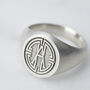 Sterling Silver Medallion Initial Signet Ring, thumbnail 2 of 5