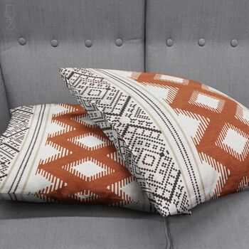 Aztec Cushion Cover With Geometric Brown Lines, 4 of 7