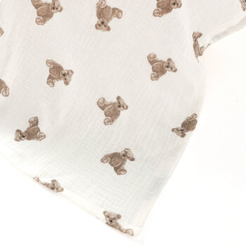 Little Teddy Bear Organic Cotton Muslin Swaddle Blanket, 3 of 3