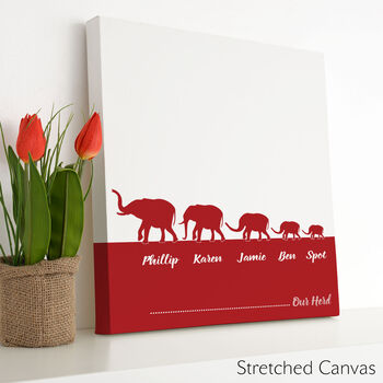 Personalised Herd Of Elephants Family Print, 7 of 7