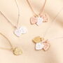 Personalised Hammered Matte Heart Trio Initial Charm Necklace, thumbnail 1 of 4