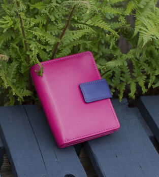 Personalised Berry Small Leather Purse Wallet Rfid Protected, 2 of 9
