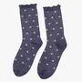 Women's Glitter Socks Navy Pink Stars, thumbnail 1 of 4