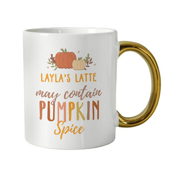Personalised Pumpkin Spice Gold Handle Mug, 5 of 5