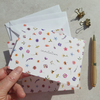 Pressed Wildflowers Ready To Write Invitations, 8 of 8