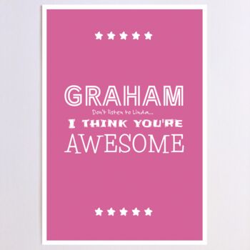 Personalised Awesome Birthday Card, 6 of 8