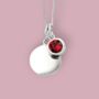 Genuine Ruby Cz Necklace In Sterling Silver, thumbnail 1 of 12