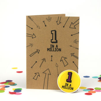 One In A Million: 1st Birthday Sticker Badge Card, 2 of 3