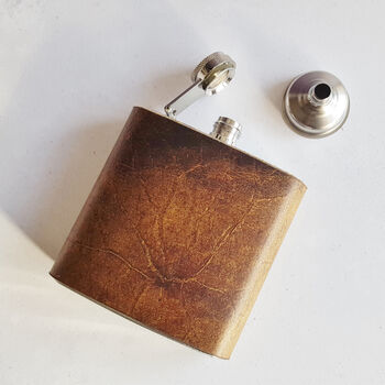 Classic Leather Hip Flask With Initials, 3 of 5