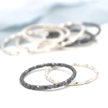 Sterling Silver Dainty Rings. Stackable Ring Set, 2 of 12