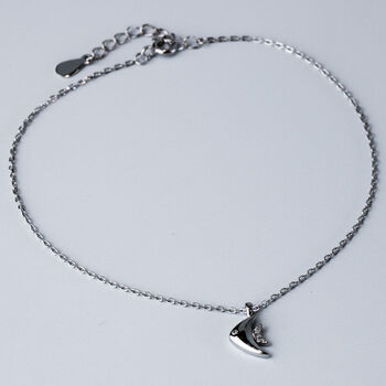 Sterling Silver Fish Charm Anklet, 3 of 6