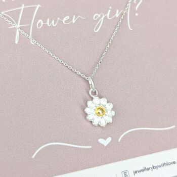 Sterling Silver Flower Girl Necklace Wedding Gift Set, 2 of 7