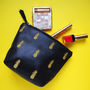 Embroidered Metallic Pineapple Leather Make Up Bag, thumbnail 4 of 12