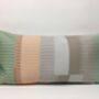 Combed Stripe Cushion, Pastel Mint, Peach + Grey, thumbnail 5 of 5