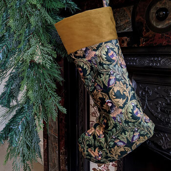 Personalised Velevt Christmas Stocking, Partridge Design, 2 of 8