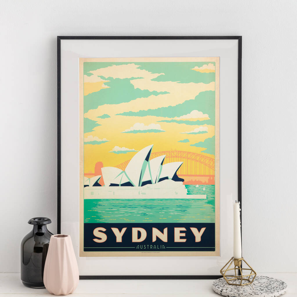 sydney, australia travel print by i heart travel art
