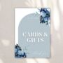 Blue Cards And Gifts Wedding Sign Board, thumbnail 3 of 5