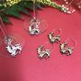 Personalised Five Christmas Reindeer Wine Glass Charms, thumbnail 5 of 6