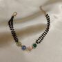 Multicolour Round Zircon Adjustable Beaded Bracelet, thumbnail 4 of 4