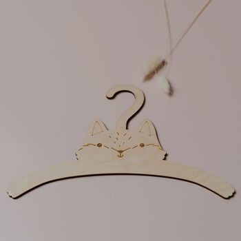 Personalised Childrens Coat Hanger With Fox Design, 3 of 8