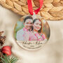 Personalised First Christmas Married Photo Bauble, thumbnail 4 of 5