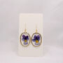Wild Pansy Pressed Flower Gold Plated Earrings, thumbnail 8 of 9