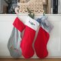 Muslin Christmas Stocking In Multiple Colour Options, thumbnail 1 of 8