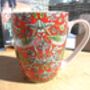 Set Of Six Aspen Mugs In Red Strawberry Thief, thumbnail 7 of 12
