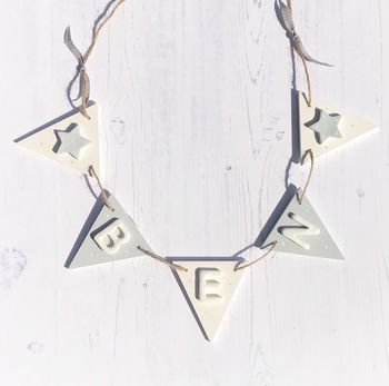 Personalised Wooden Name Bunting With Stars, 2 of 3