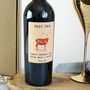 Personalised Red Wine With Stag Label, thumbnail 4 of 8