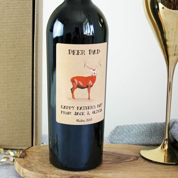 Personalised Red Wine With Stag Label, 4 of 8