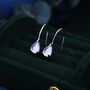 Sterling Silver Moonstone Droplet Drop Hook Earrings, thumbnail 8 of 11