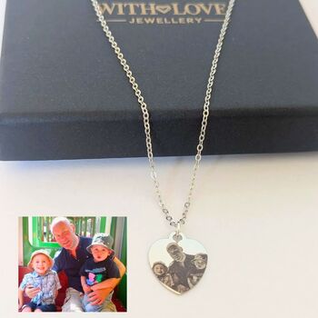 Personalised Photo Engraved Heart Necklace, 5 of 12