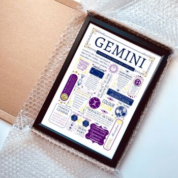 Personalised Gemini Horoscope Star Sign Print, 7 of 8