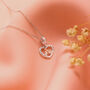 Cyclist Heart Necklace Sterling Silver Personalised, thumbnail 3 of 7