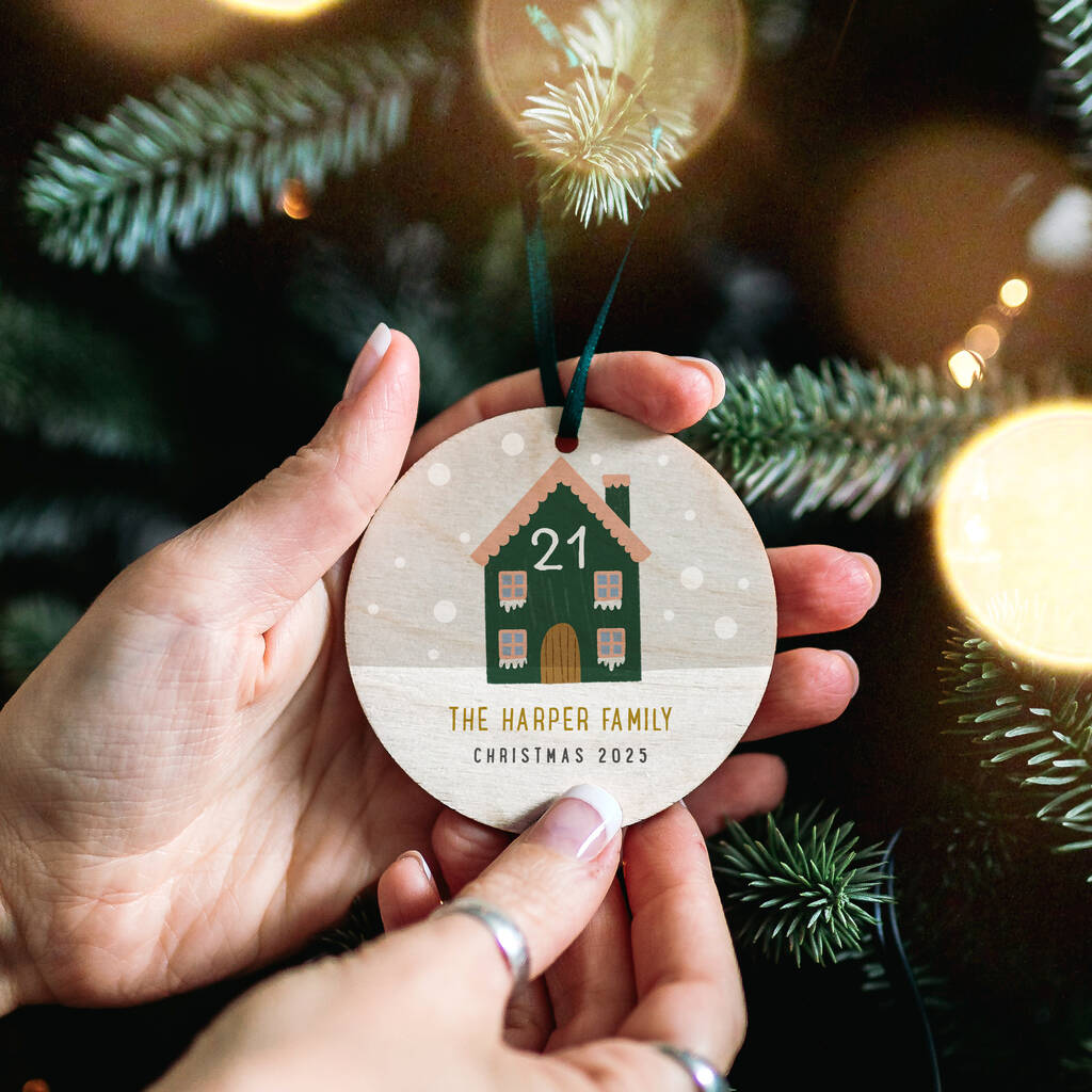 Personalised House Number Christmas Bauble Decoration, 1 of 3