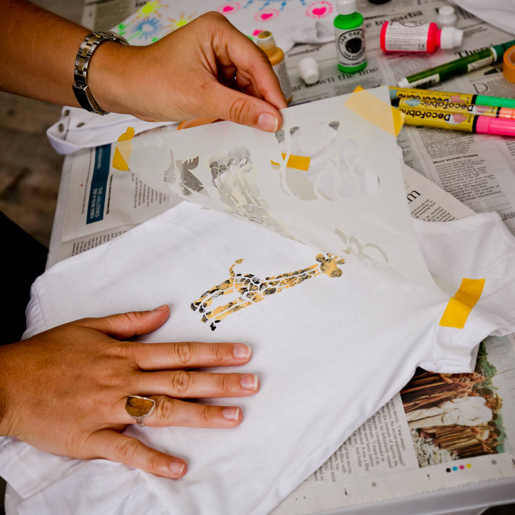 Image of Fab Dab Boo Jungle Craft Stencil Kit For Baby Clothes