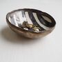 Handmade Ceramic Zebra Stripes Gold Ring Dish, thumbnail 3 of 8
