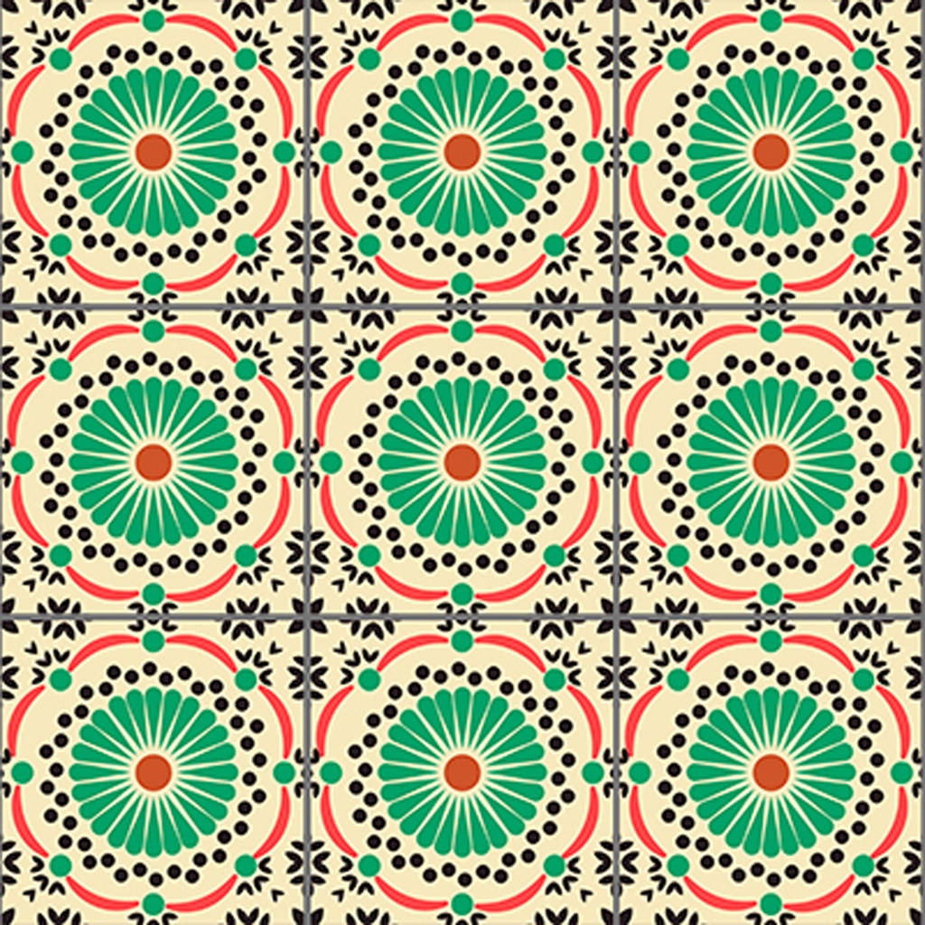 Retro Tile Kitchen Walls Backsplash Wallpaper By Lime Lace