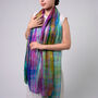 100% Mulberry Silk Scarf, Rainbow Colour In Gift Box, thumbnail 10 of 10