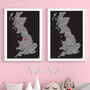 Personalised UK Women's Super League Football Team Map, thumbnail 1 of 5