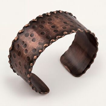 Handmade Wide Hammered Copper Cuff, 3 of 8
